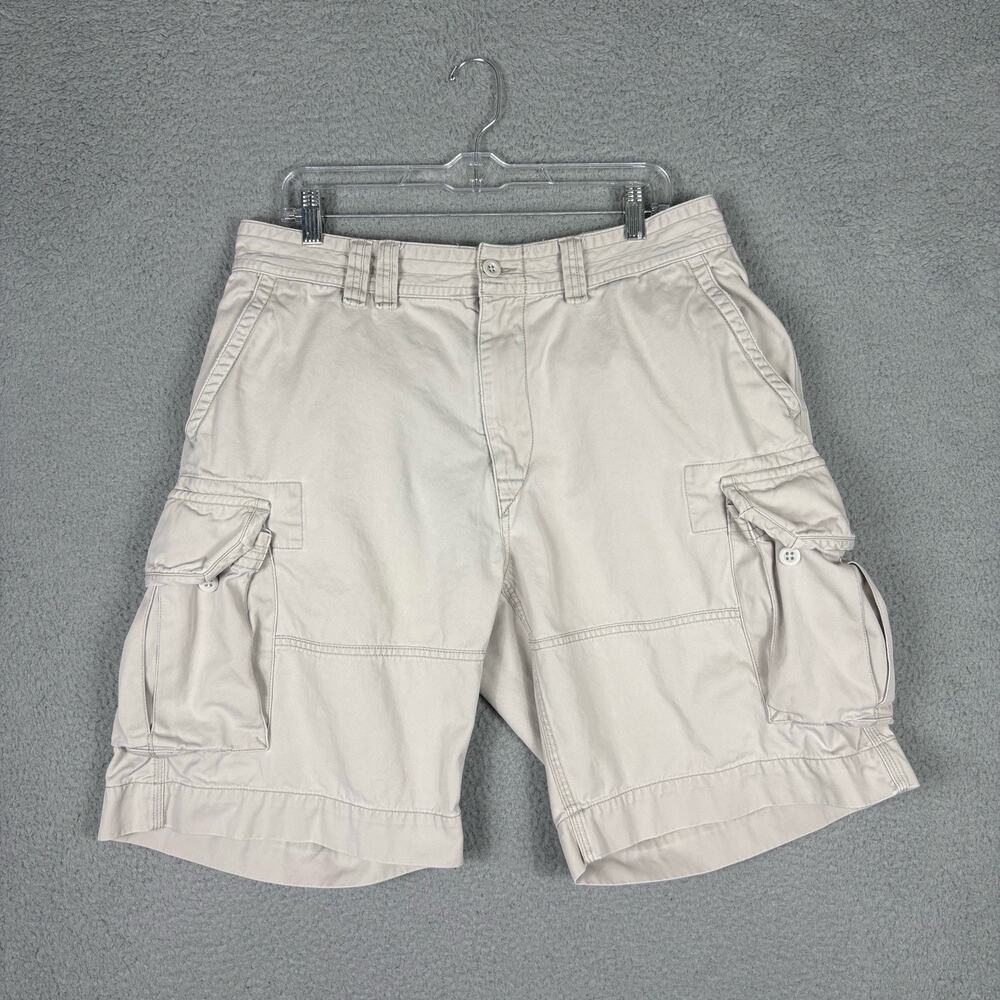 Polo Ralph Lauren Cargo Shorts Men's 36 Fits 34 Khaki Utility Cotton Heavyweight